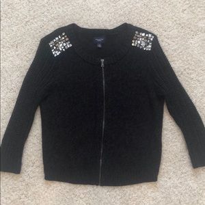 Dark grey sweater with embellishment